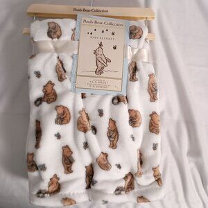Pooh Bear Baby Blanket 30x40 Soft Plush Newborn Toddler Shower Gift